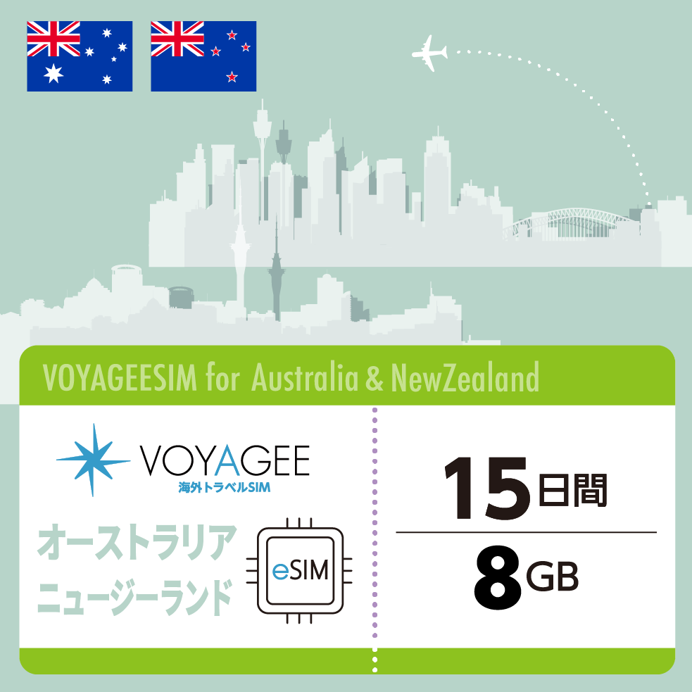 【Australia & New Zealand】eSIM 8GB 15days